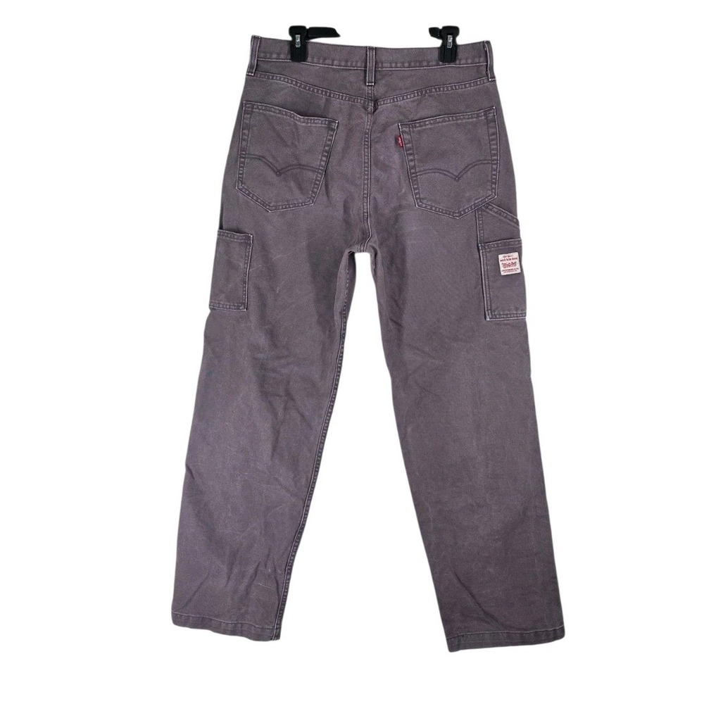 Levis 568 Loose Straight Carpenter Pants Grey Workwear Canvas Utility Mens 32x34